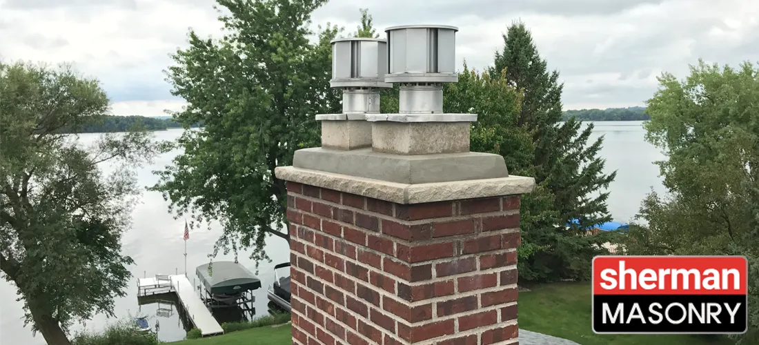 chimney that was repaired for a home on lake minnetonka